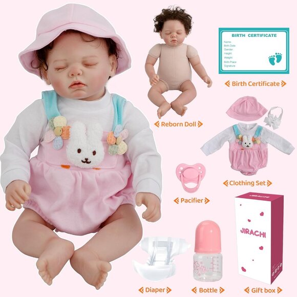 18 Inch Reborn Baby Doll Boy Realistic Sleeping Vinyl Body Toy for Kids Age 3+ - Picture 7 of 7